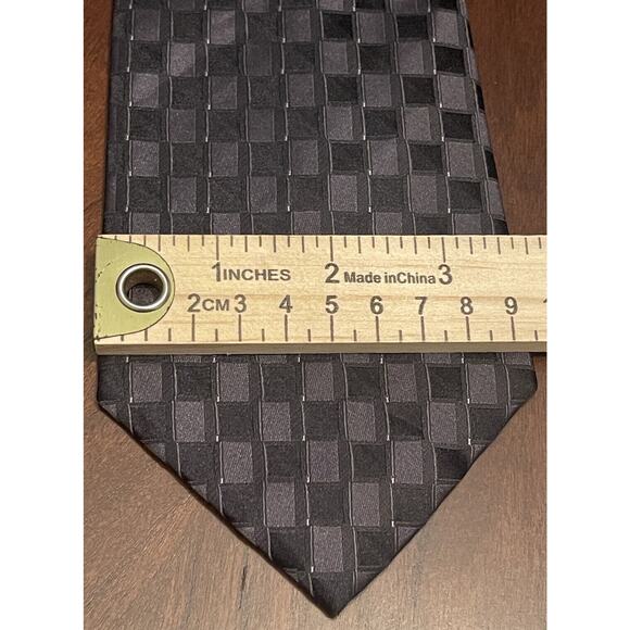 Perry Ellis Portfolio Black 100% Silk Men’s Neck Tie Made In China - Picture 4 of 9